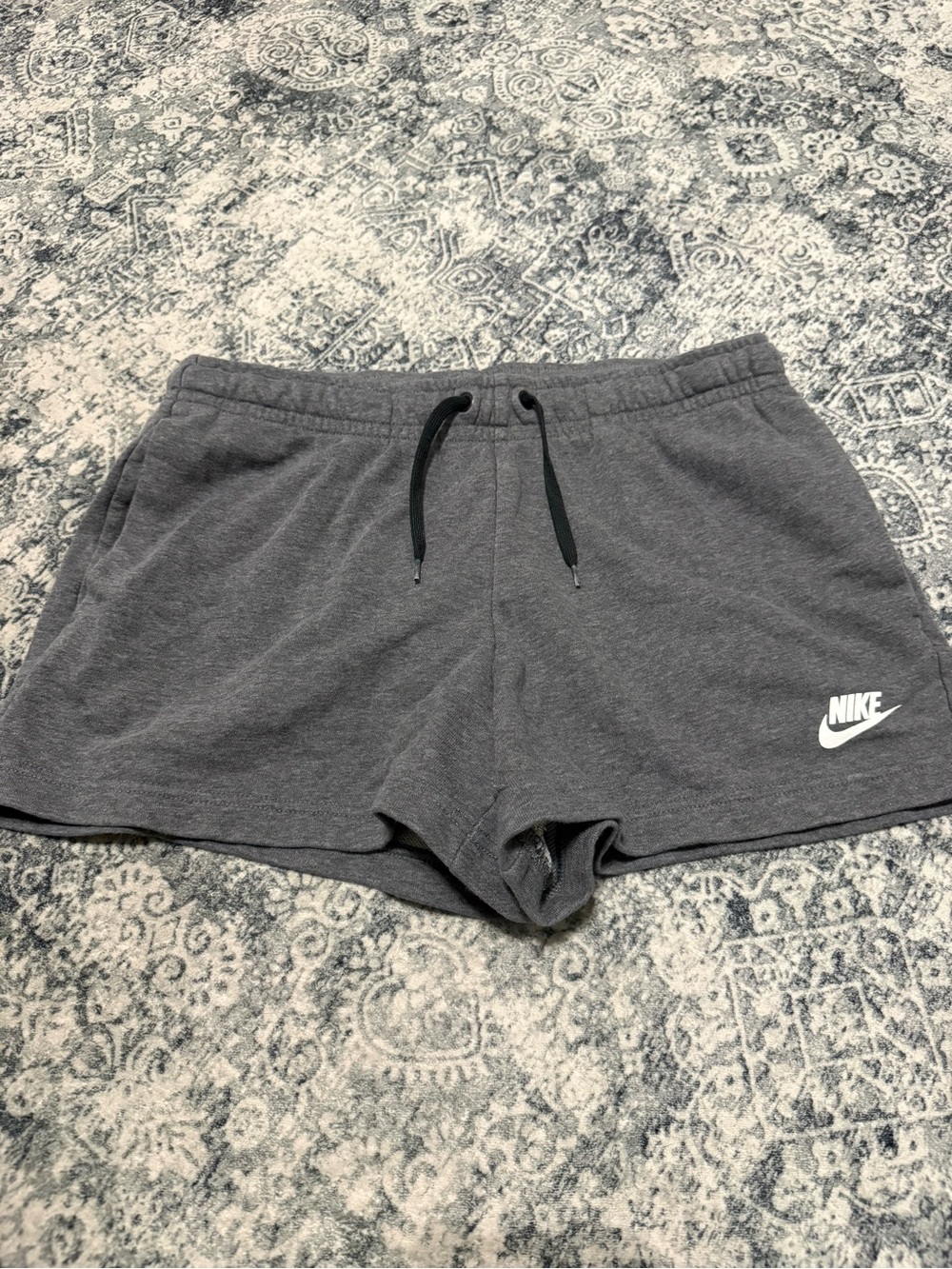 Nike Women's Gray Athletic Fleece Shorts with Drawstring
